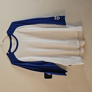 Blue and white almost new 3/4 sleeve under Armour shirt